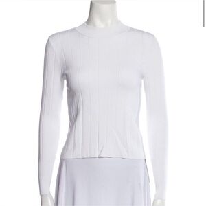 ALC White Ribbed Crew Neck Sweater